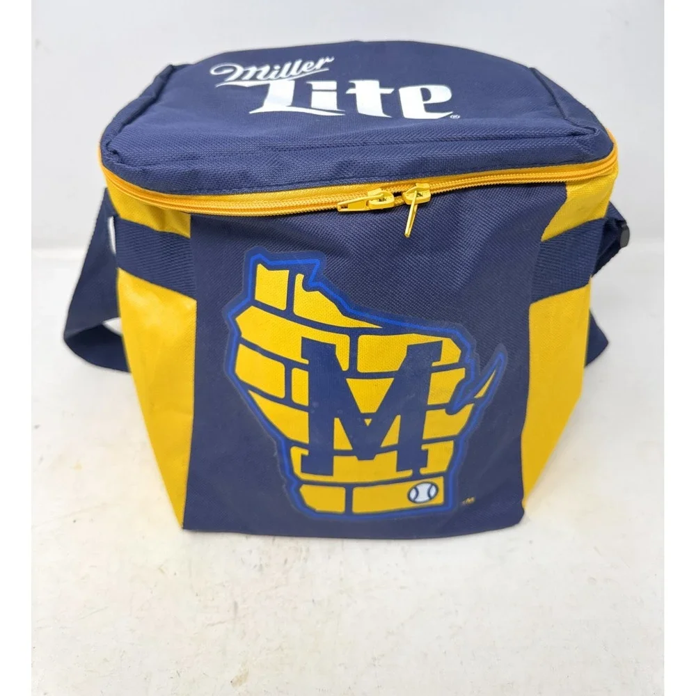 Miller Lite MILWAUKEE BREWERS Zipper Shoulder Strap Cooler Bag